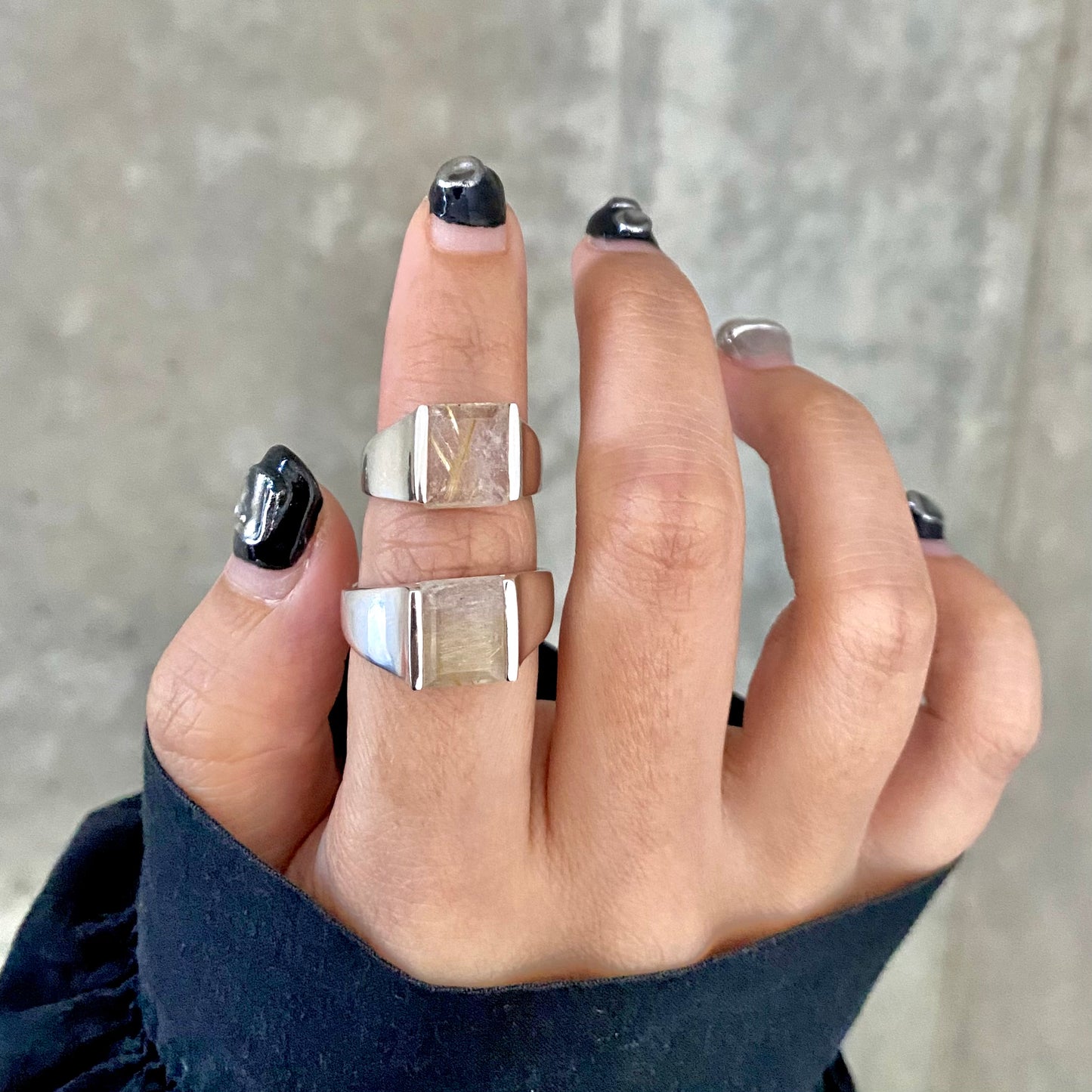 Silver925 square ring 7