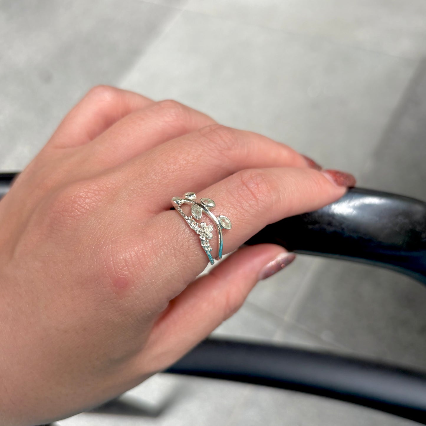 Flower plain ring 17