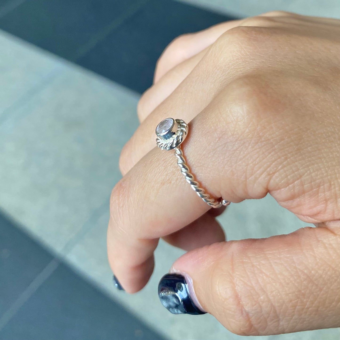 Silver925 petit ring〈pink〉