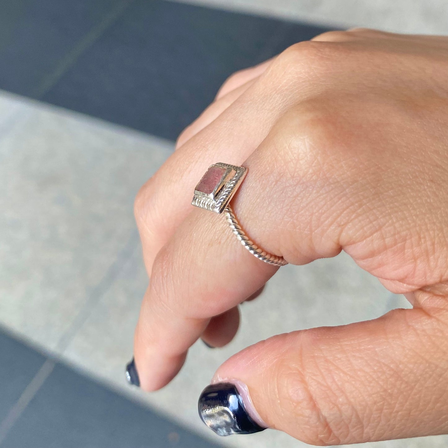 Silver925 petit ring〈pink〉