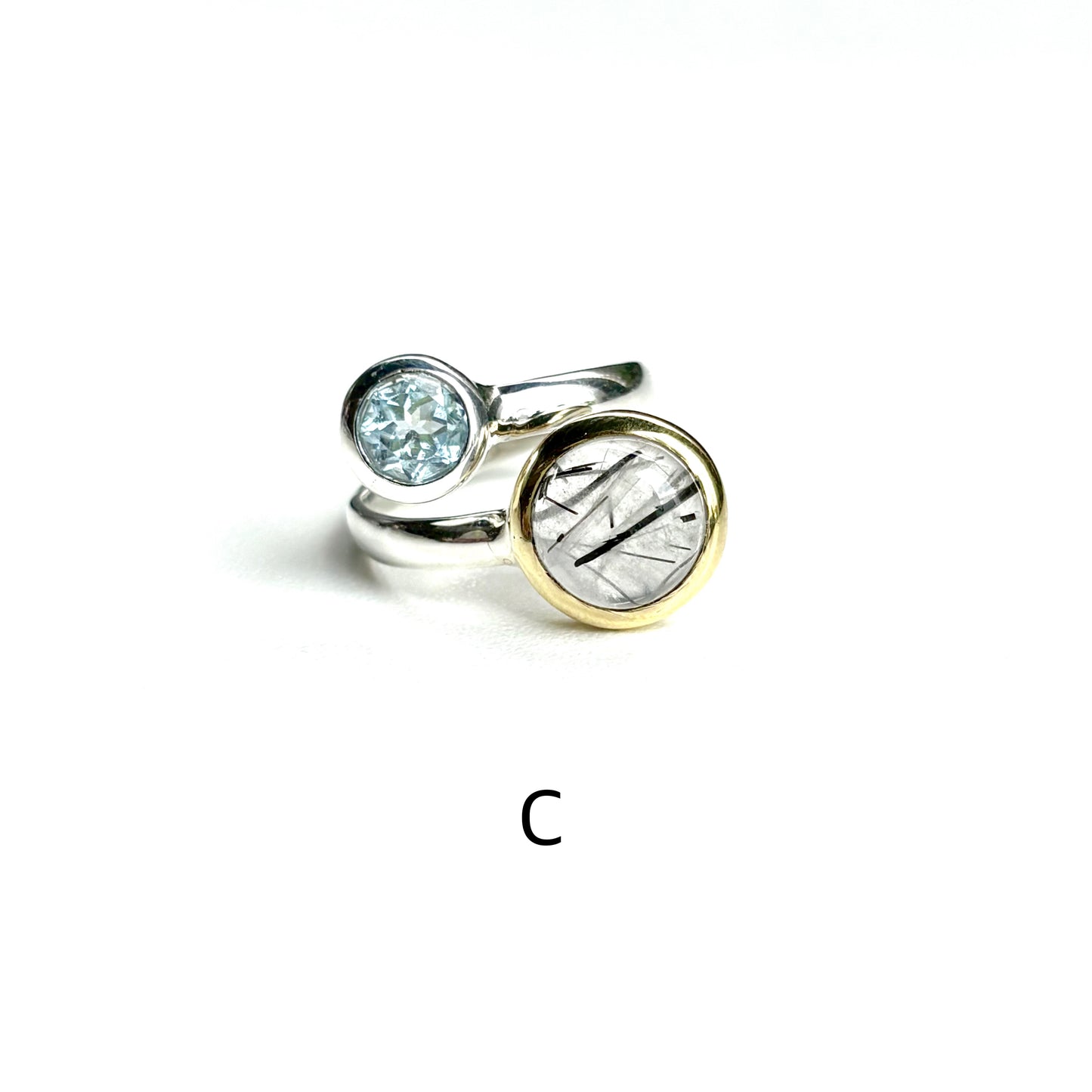 Silver925 2stone ring 9