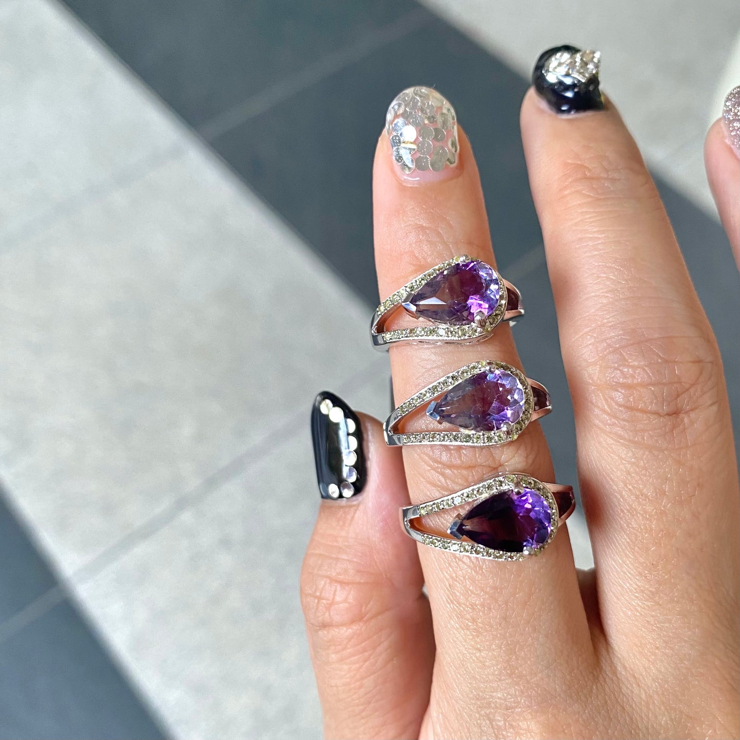 【Biju mam poco】Fluorite design ring
