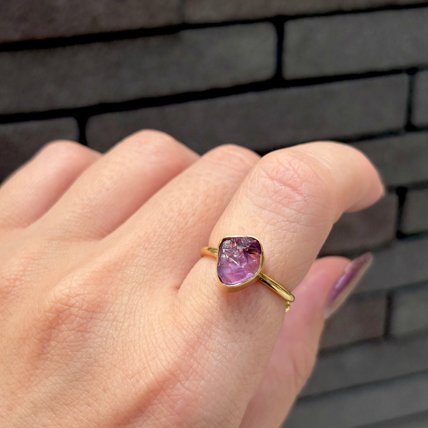 Brass roughcut ring