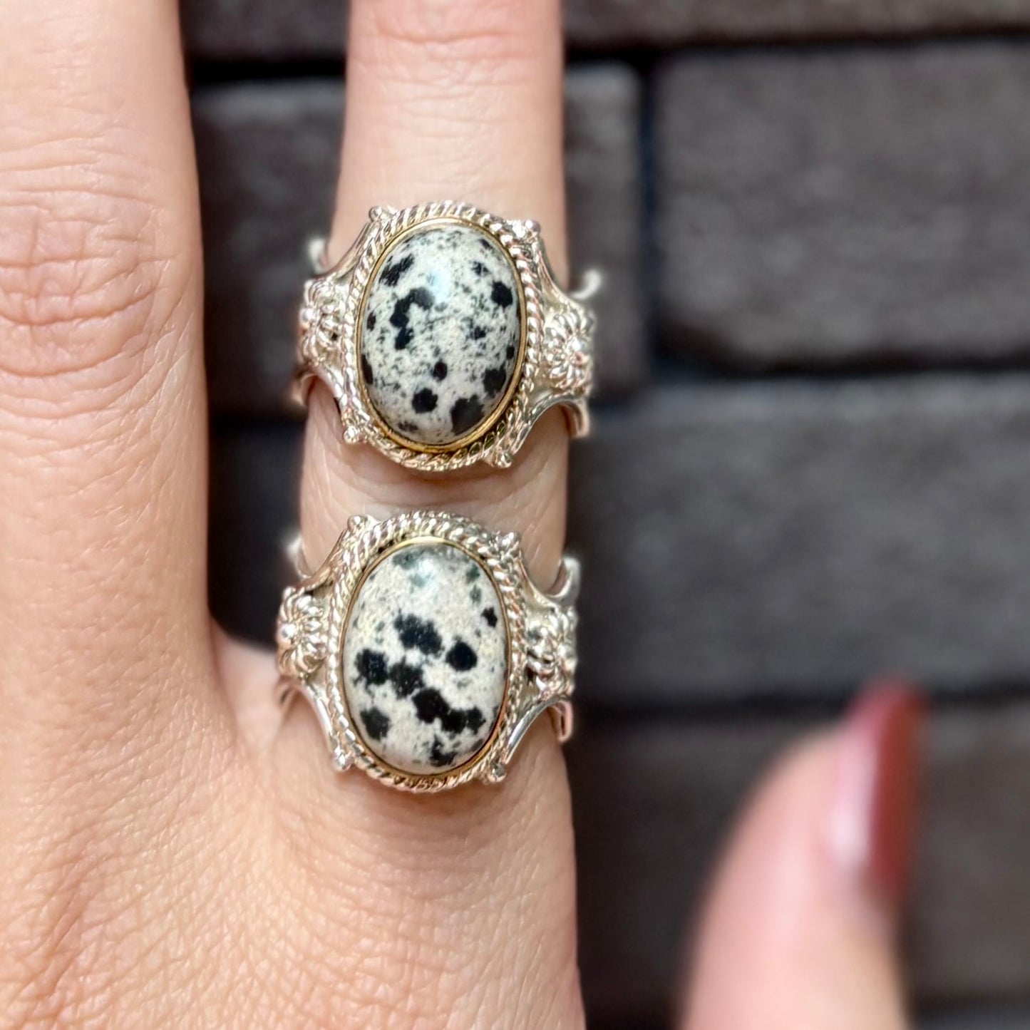Connect ring〈 Beige & Black〉