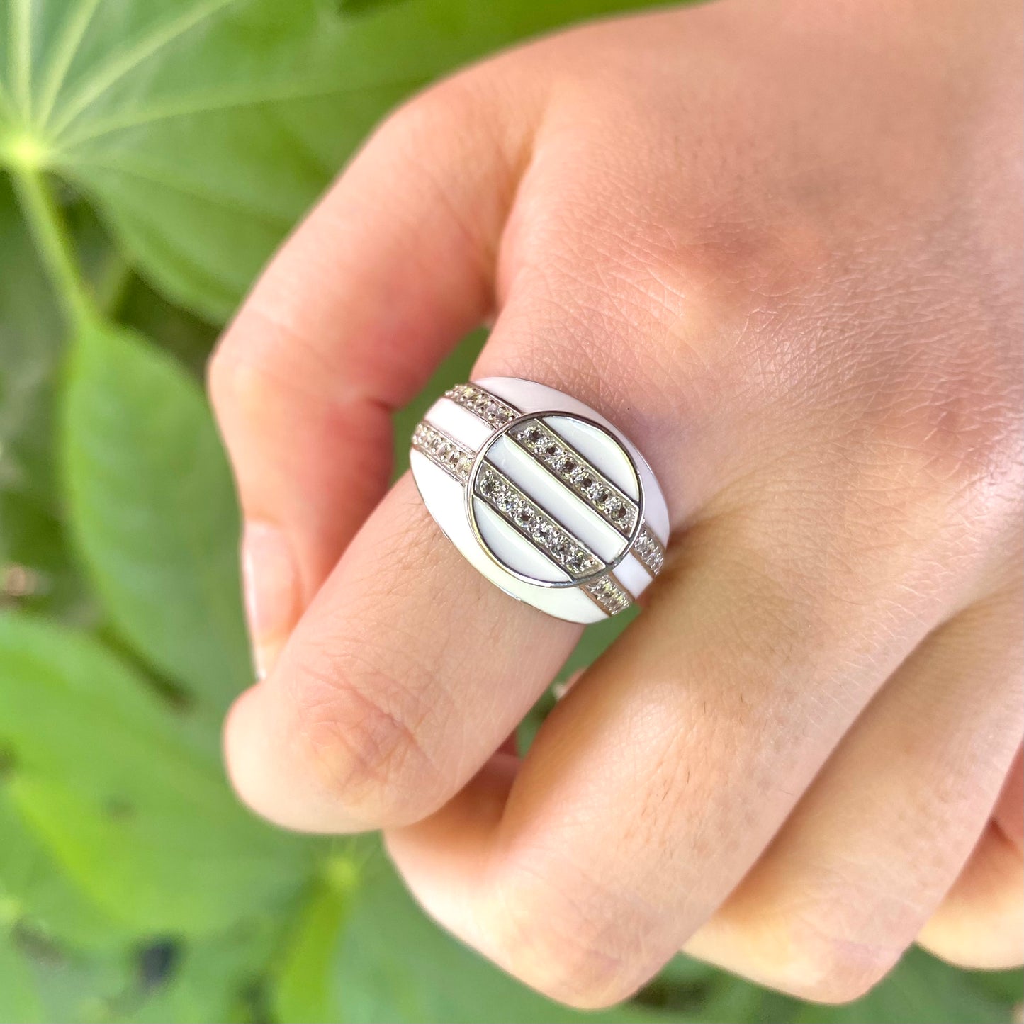 【Bijumam poco】Enamel × stone ring