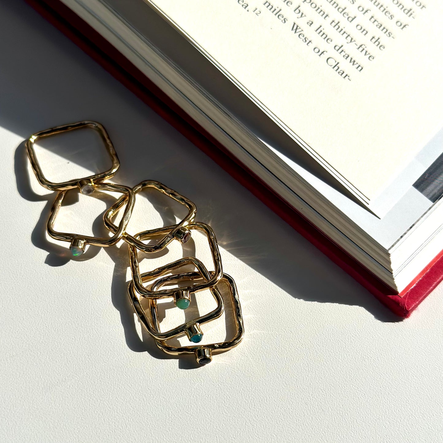 Brass square petit ring 2