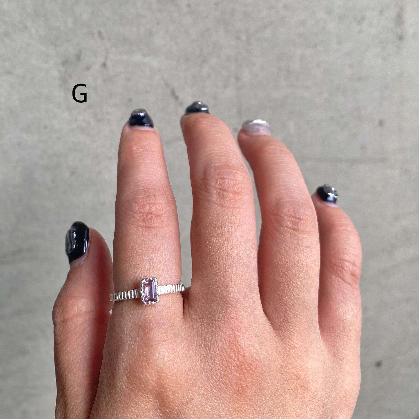 Silver925 petit ring〈red/purple〉