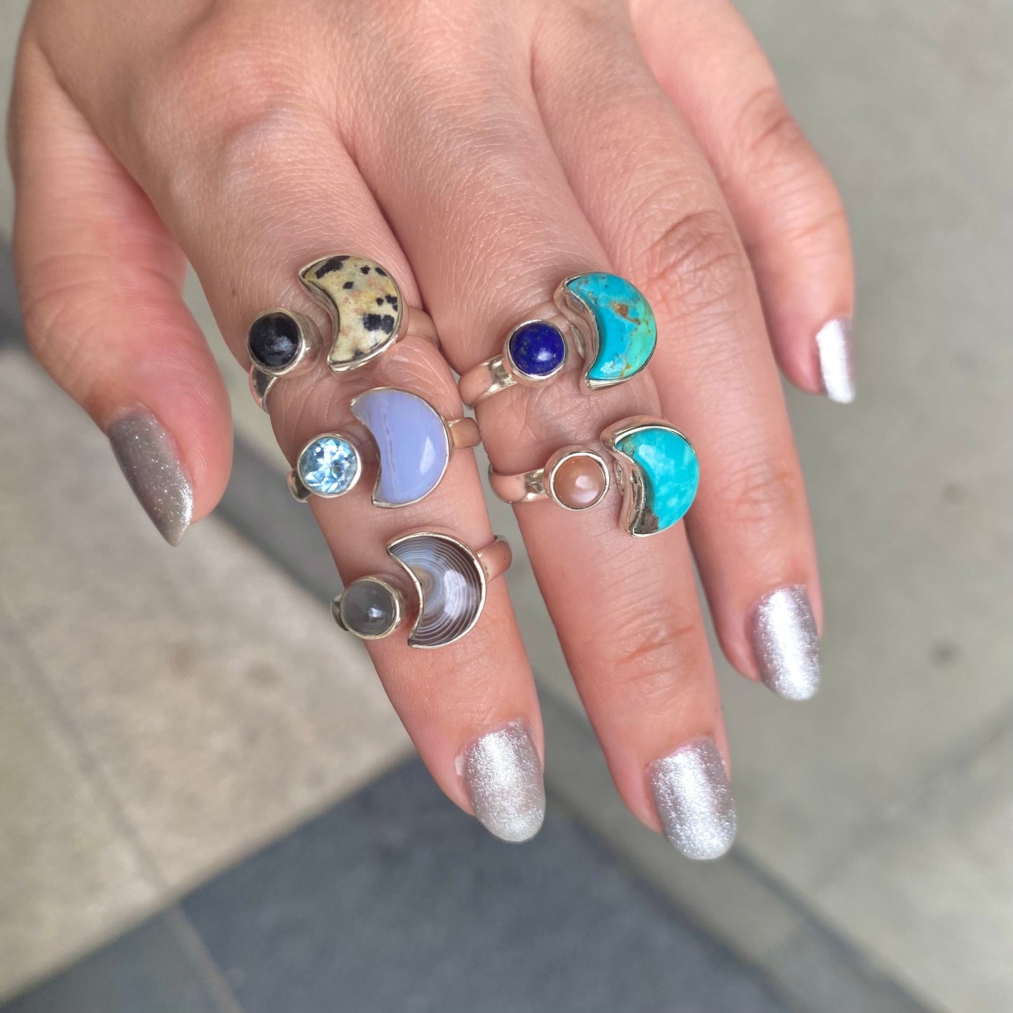 Moon design ring