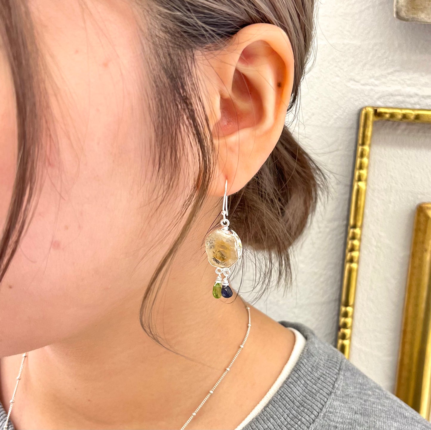 Silver925 3stone pierce 3
