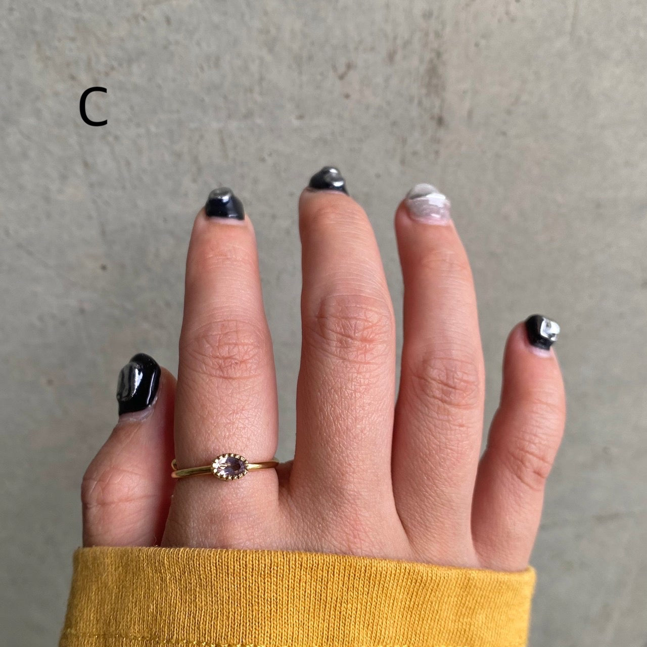 Brass petit ring〈purple〉