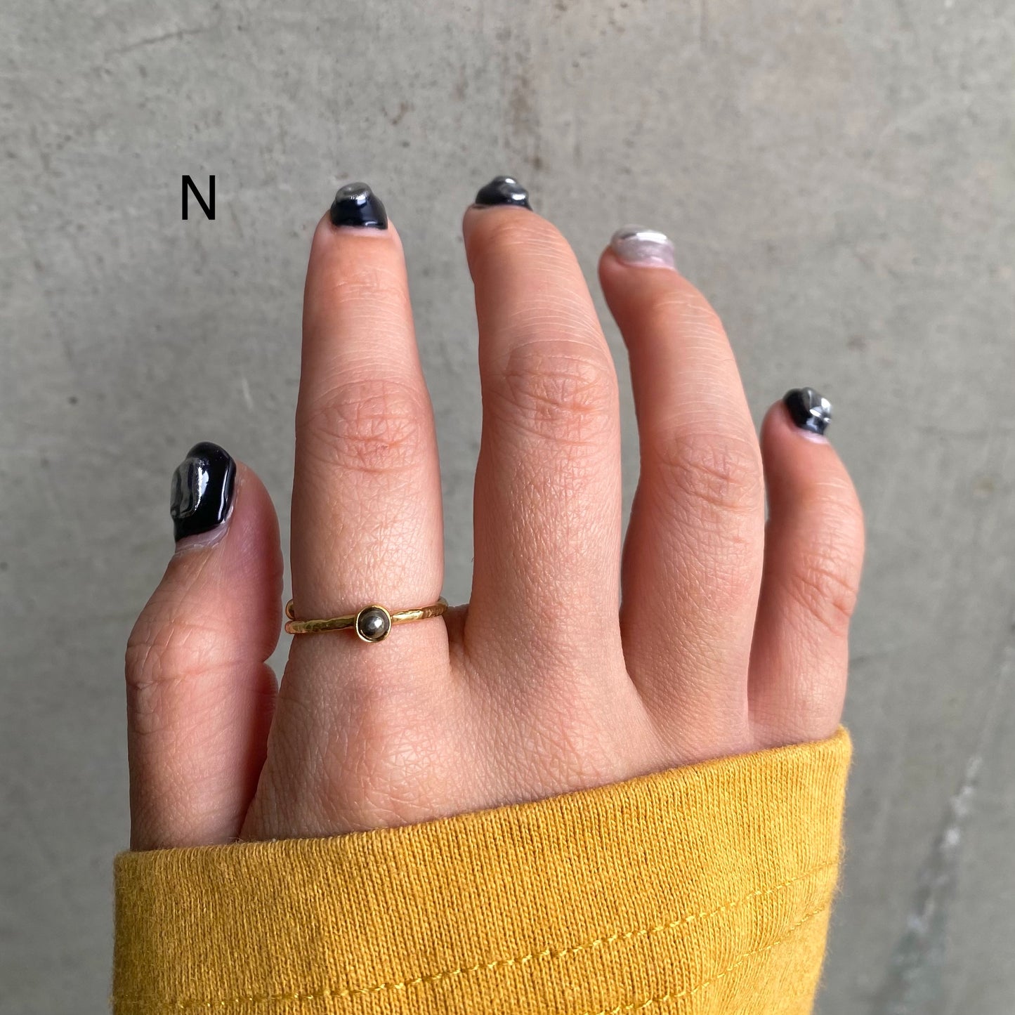 Brass petit ring〈brown〉