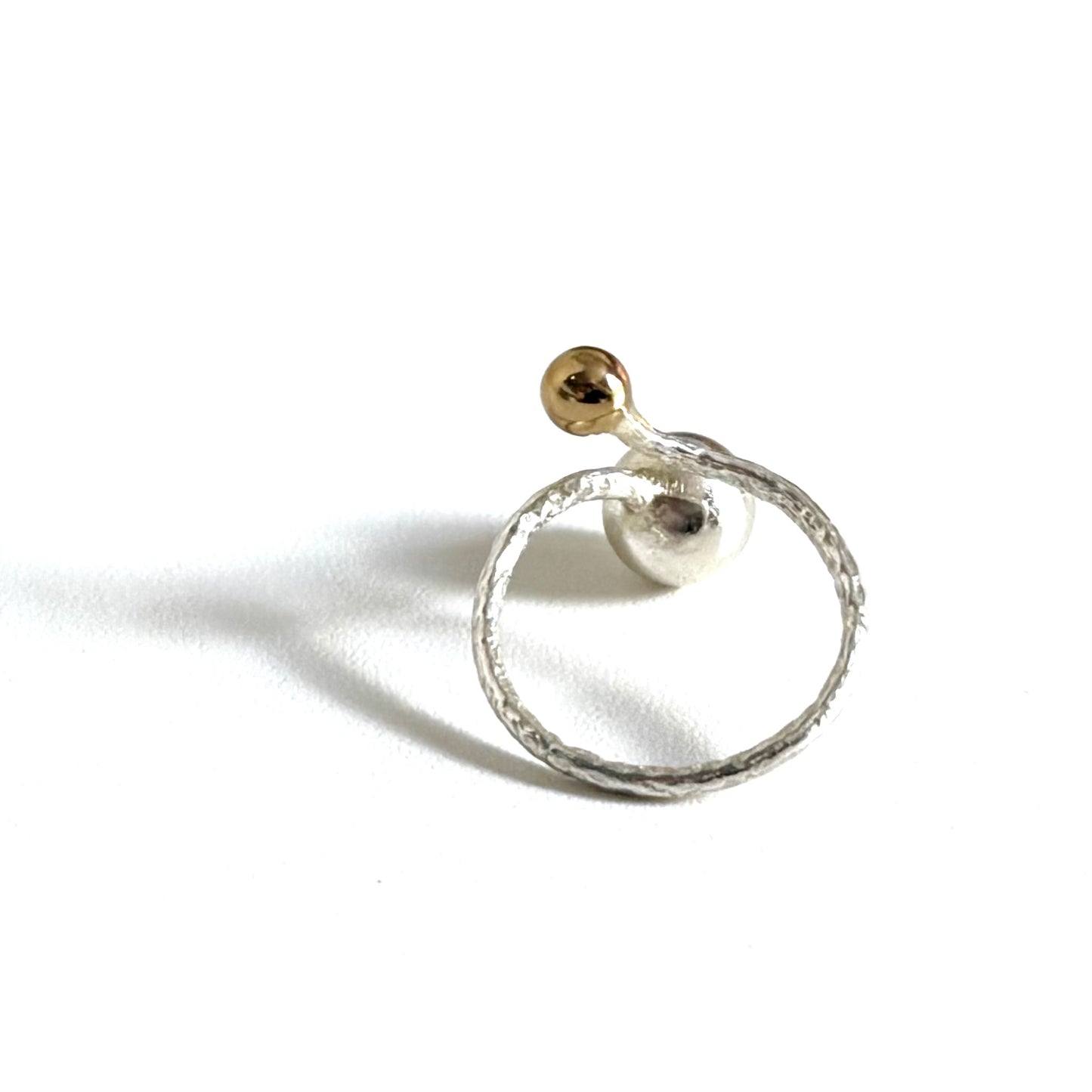 Silver925×Brass plain ring 〈Ball〉17
