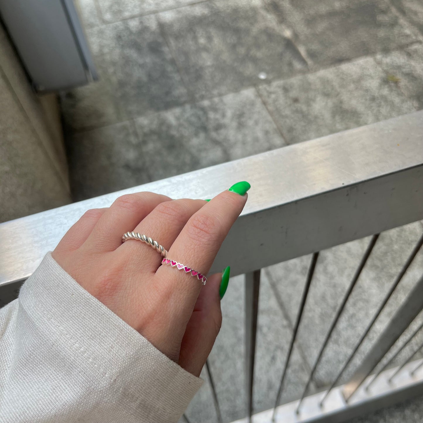 Heart enamel ring 6