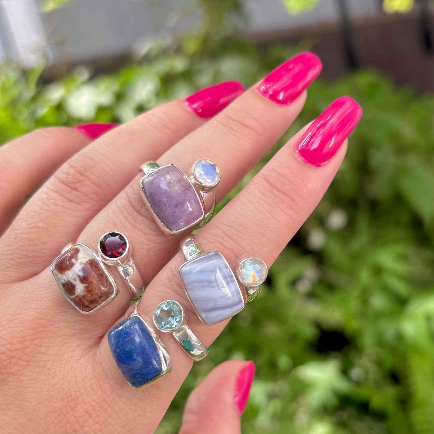 Silver925 2stone ring 8
