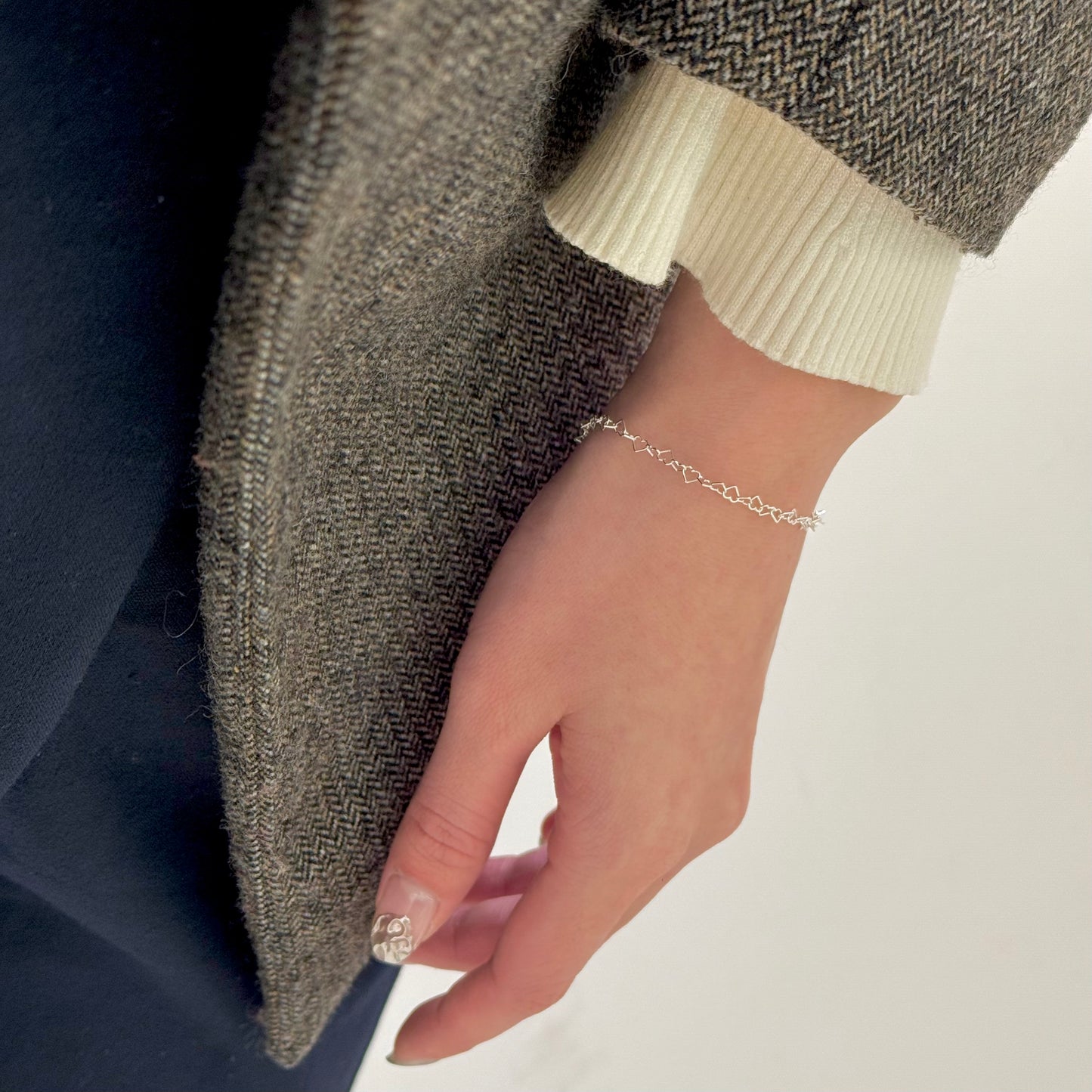 Silver925 chain bracelet〈Heart〉