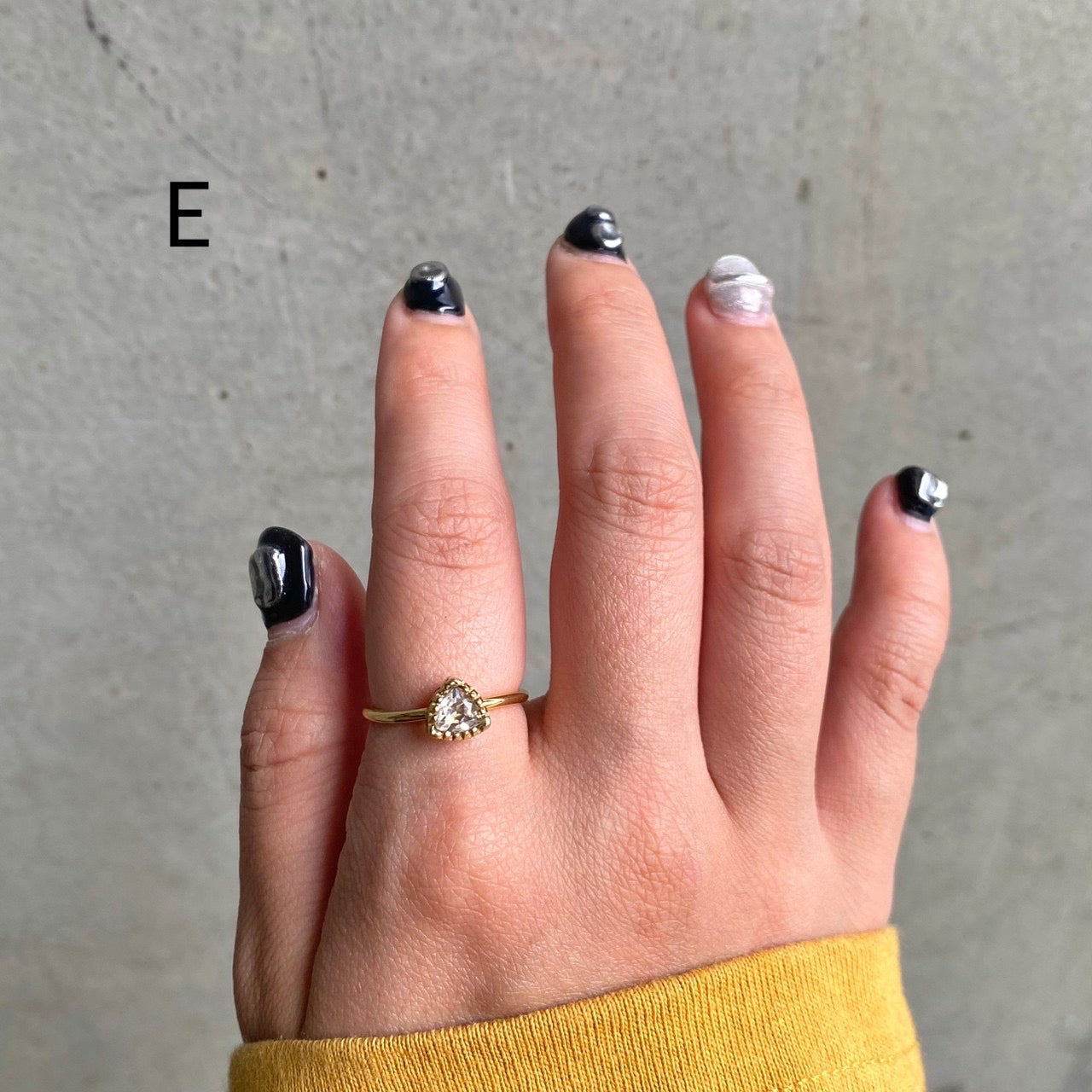 Brass petit ring〈clear〉