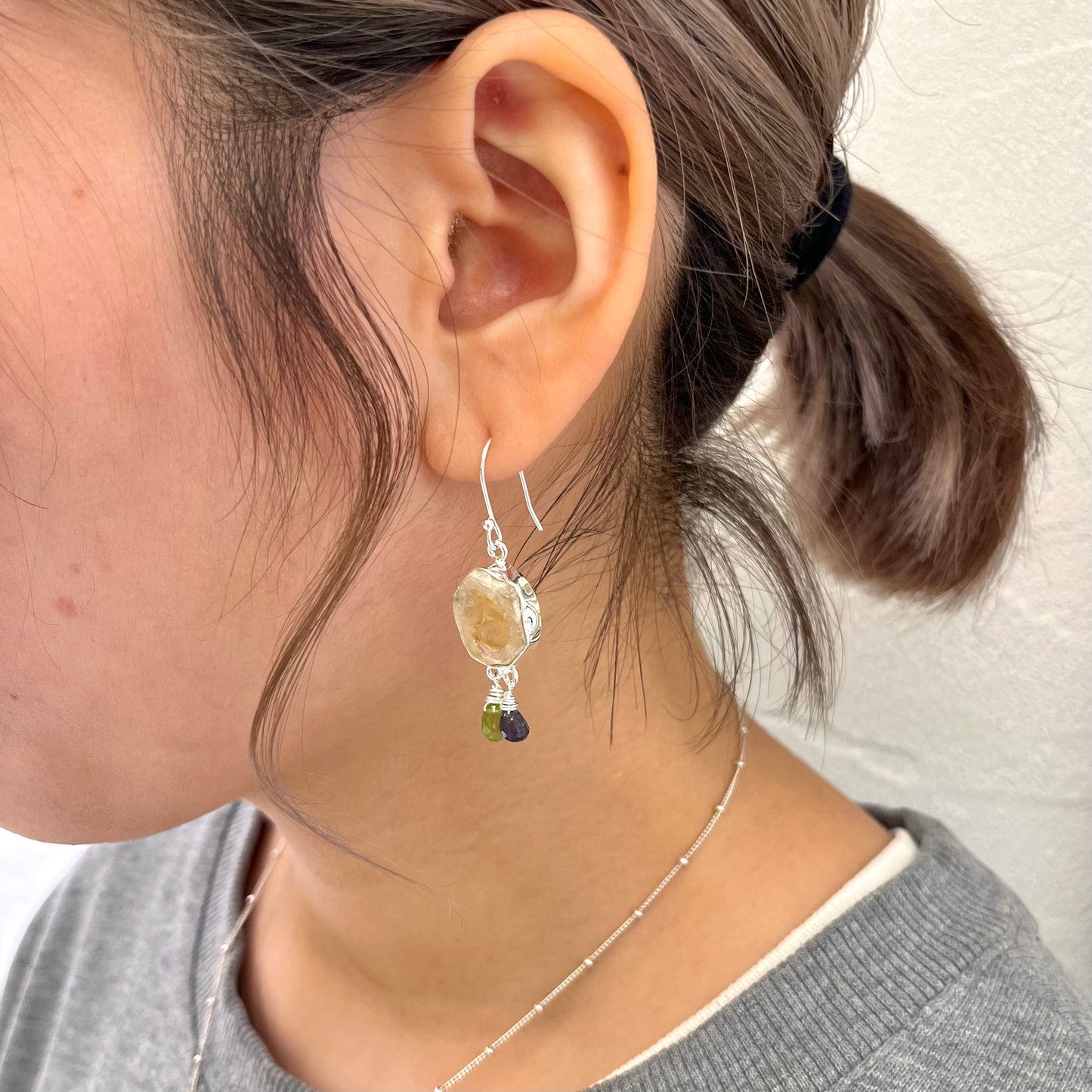 Silver925 3stone pierce 3