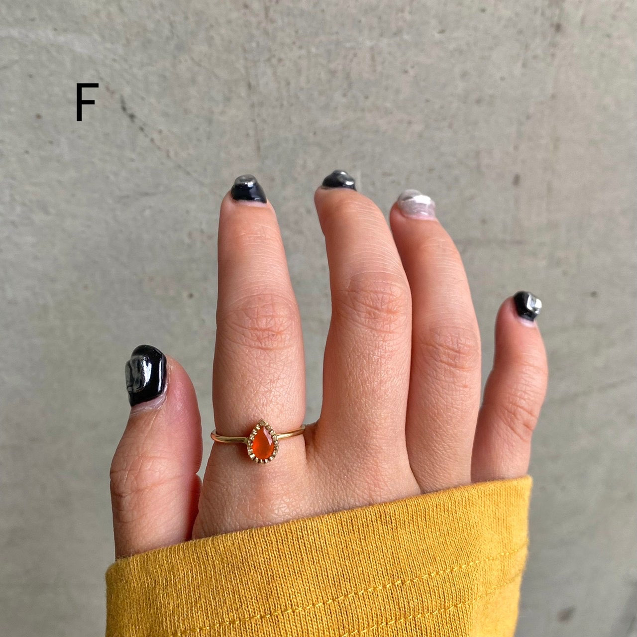 Brass petit ring〈orange〉