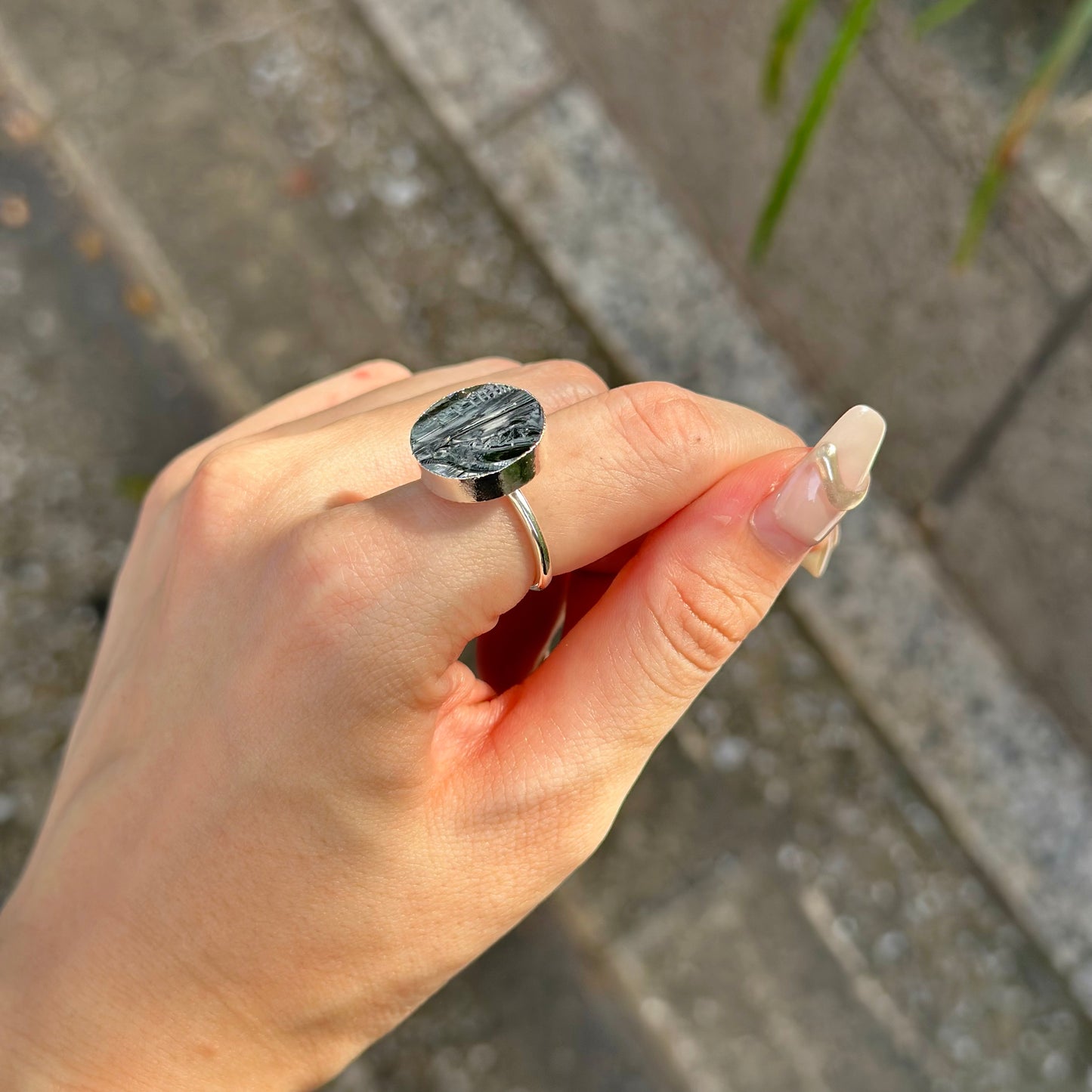 Silver925 rough cut ring