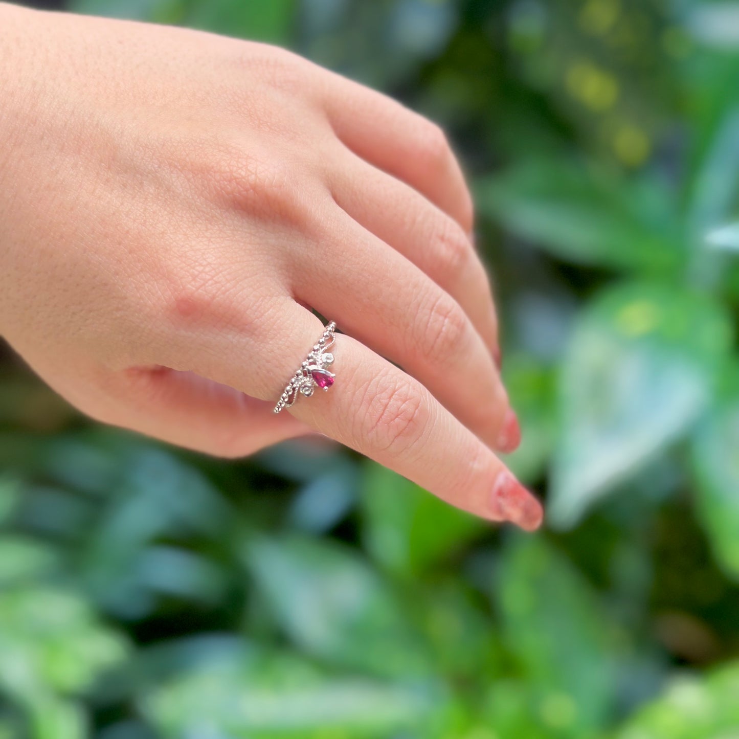 【Biju mam poco】Tiara ring -Rhodolite Garnet-