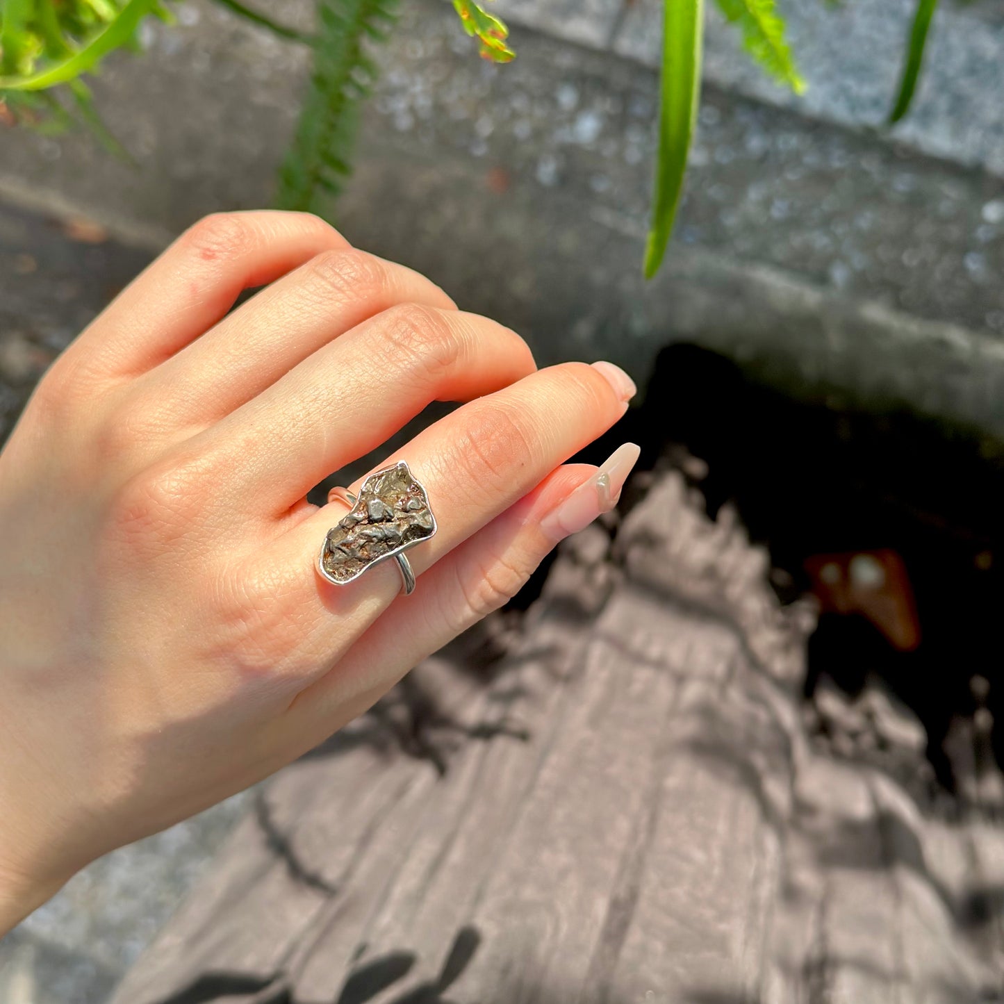 Silver925 rough cut ring