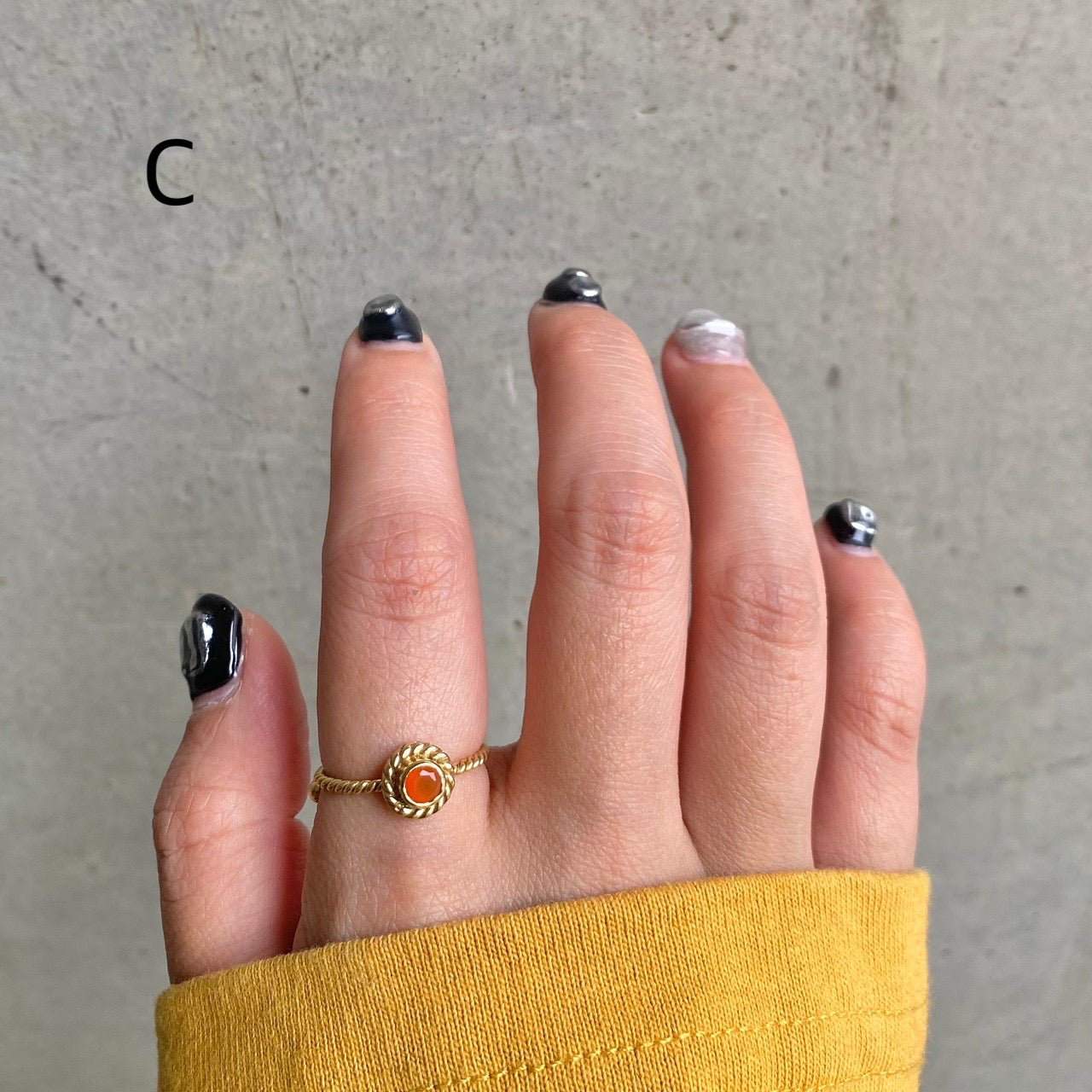 Brass petit ring〈orange〉