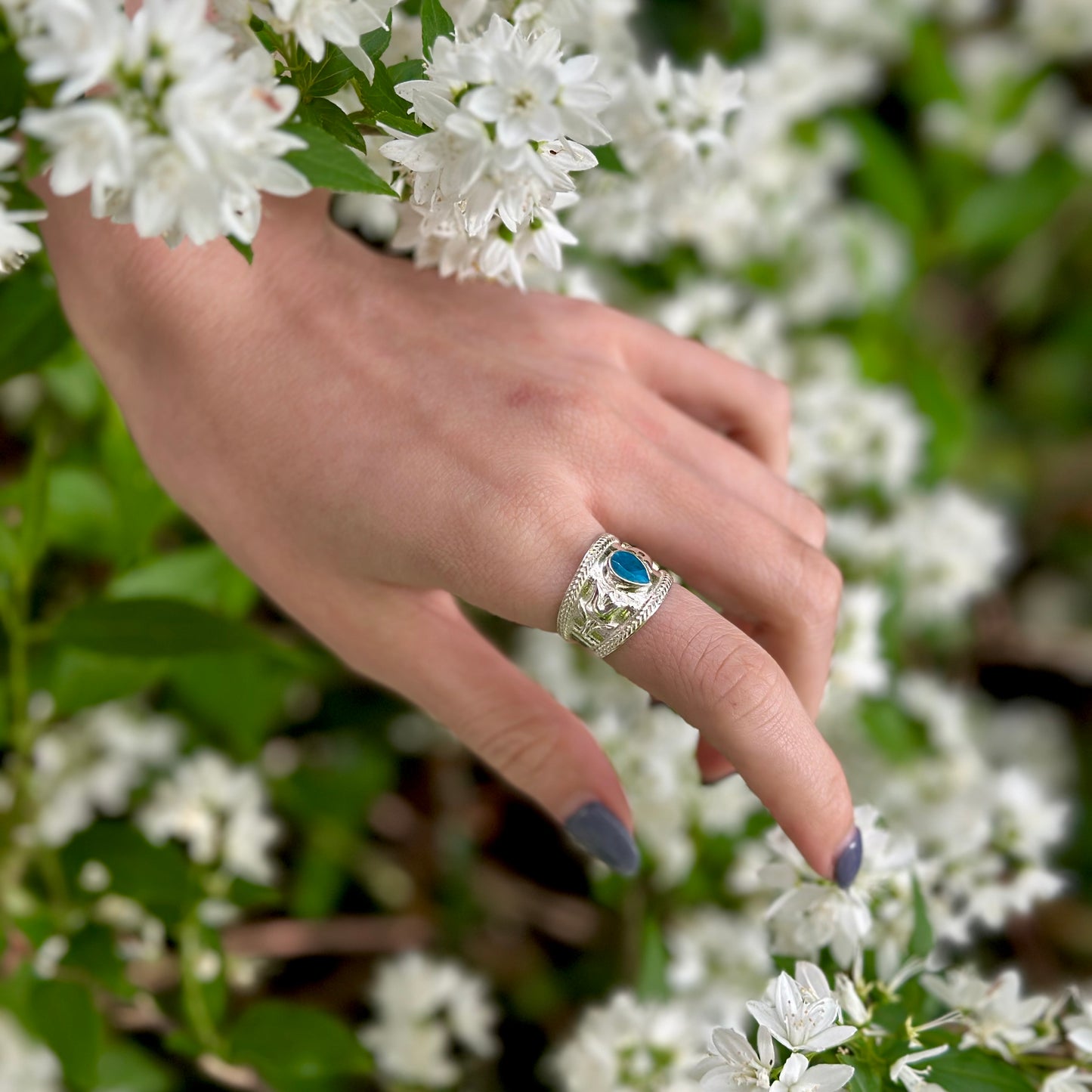 Flower design ring 11