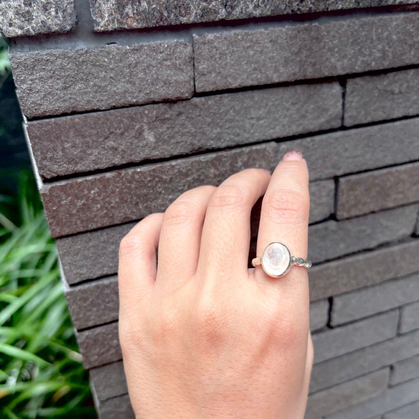 Rainbow Moonstone ring 1