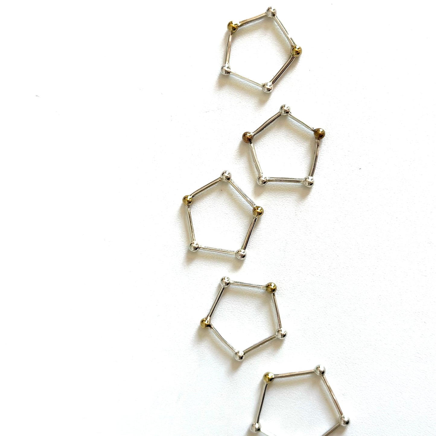 Silver925×Brass plain ring 〈Pentagon〉