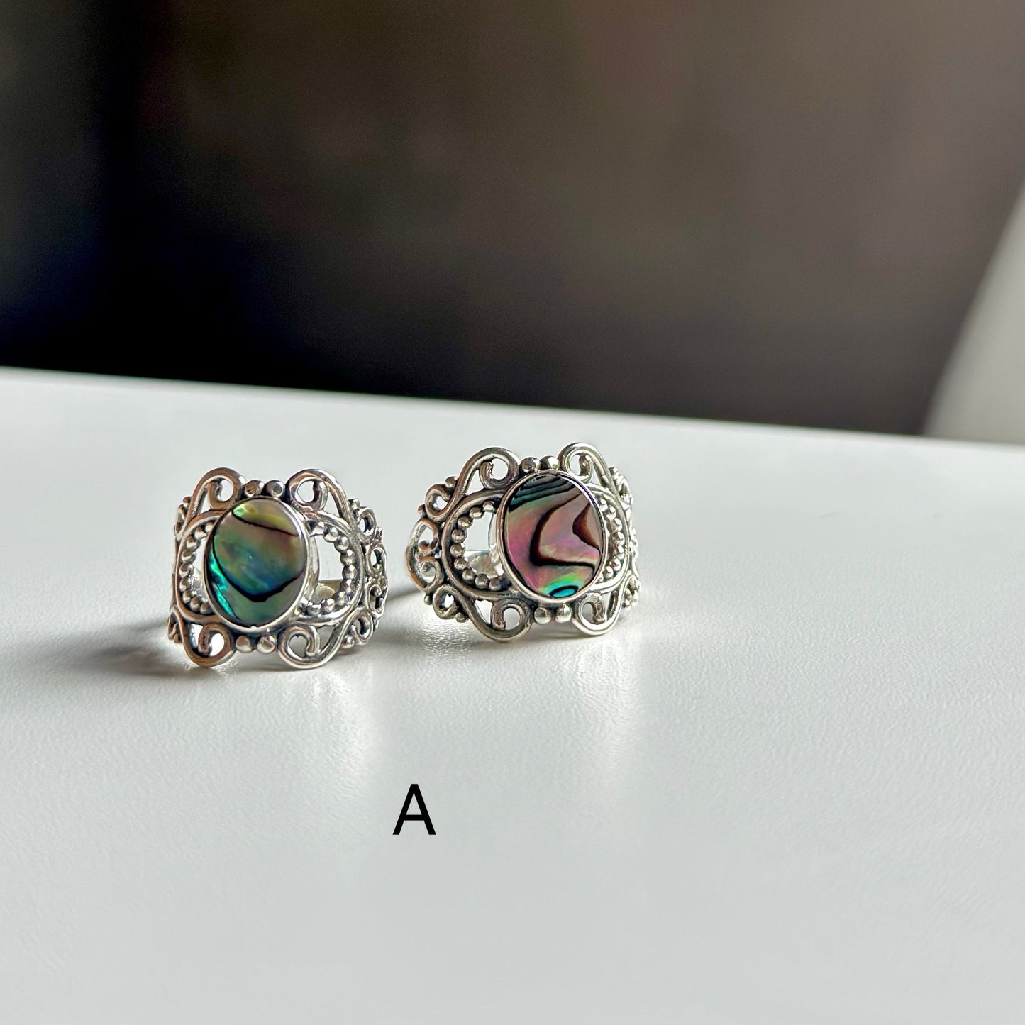 Abalone shell ring