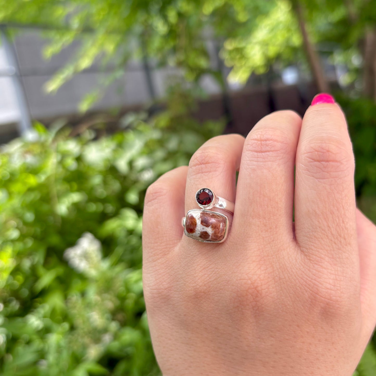 Silver925 2stone ring 8