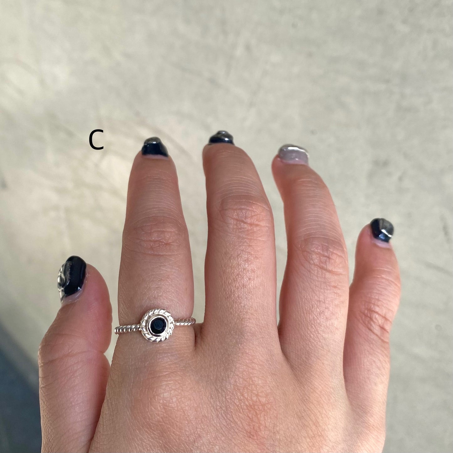 Silver925 petit ring〈brown/black〉