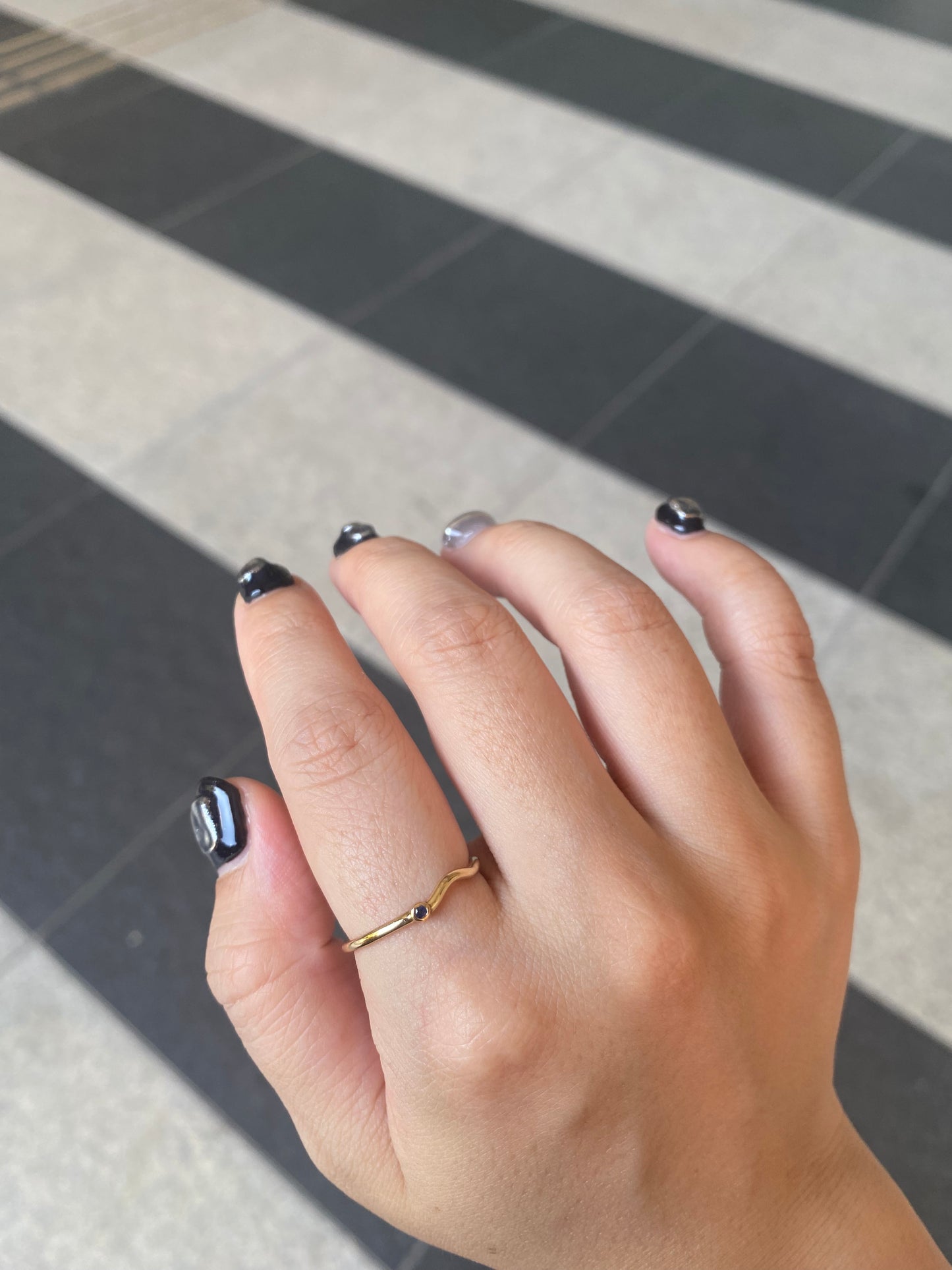 Brass petit wave ring 1