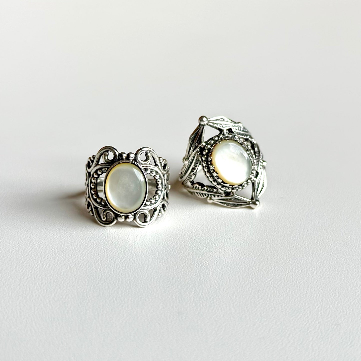 White mother of pearl ring