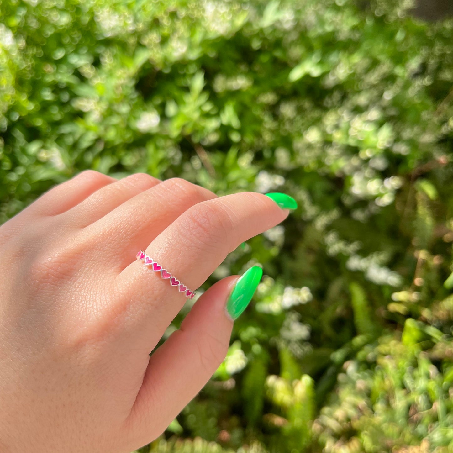 Heart enamel ring 6