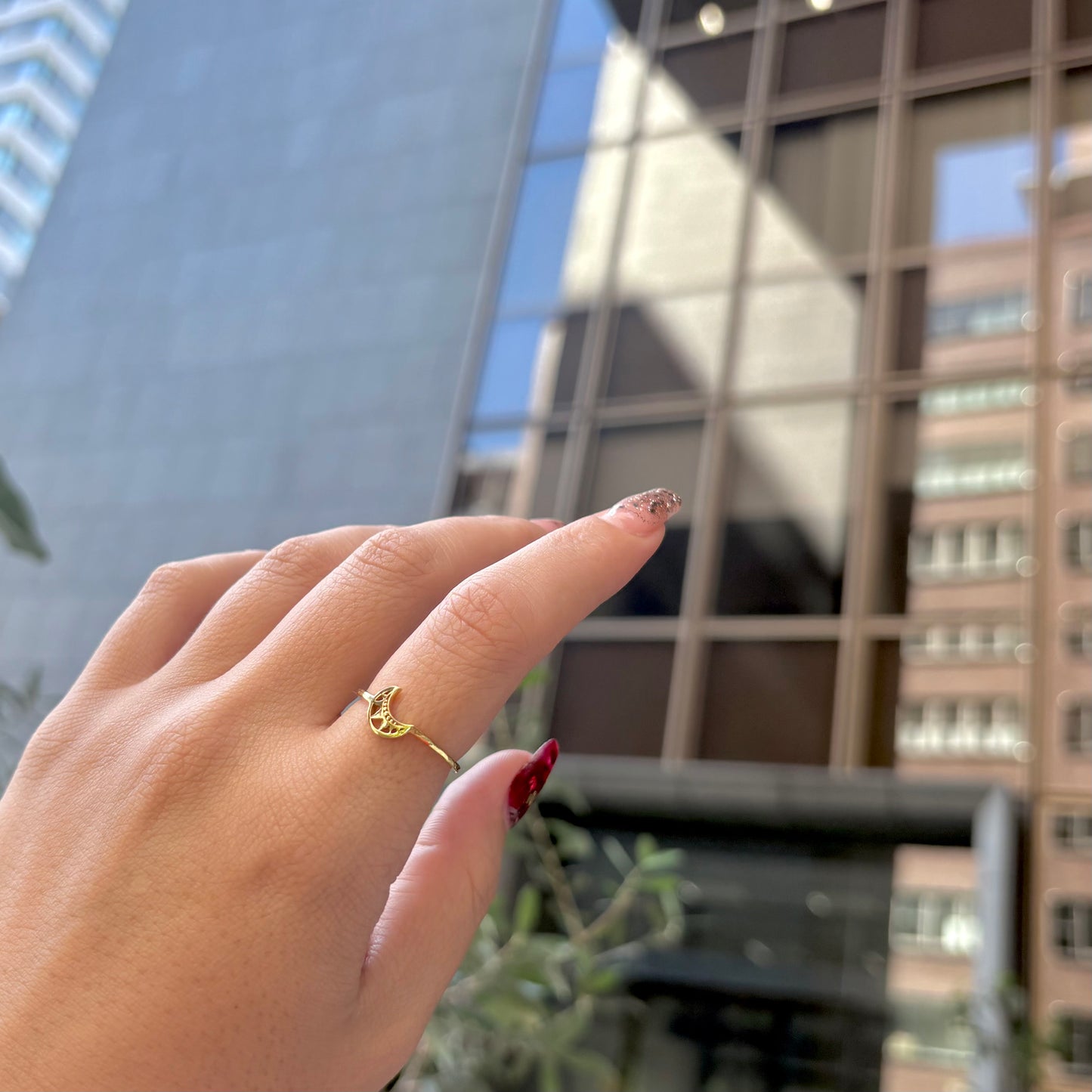 Brass Moon plain ring