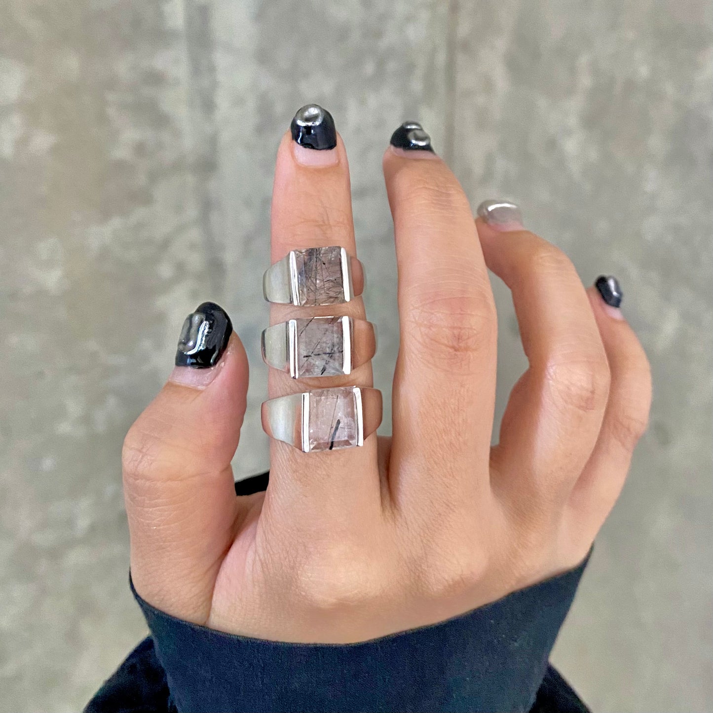 Silver925 square ring 7