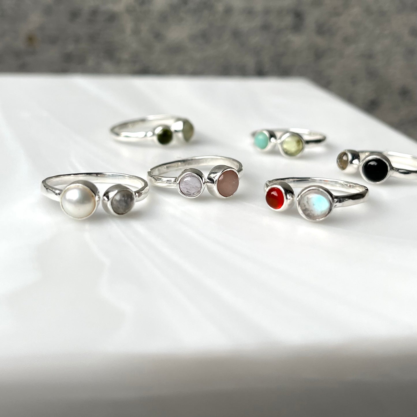 Silver925 2stone ring 19