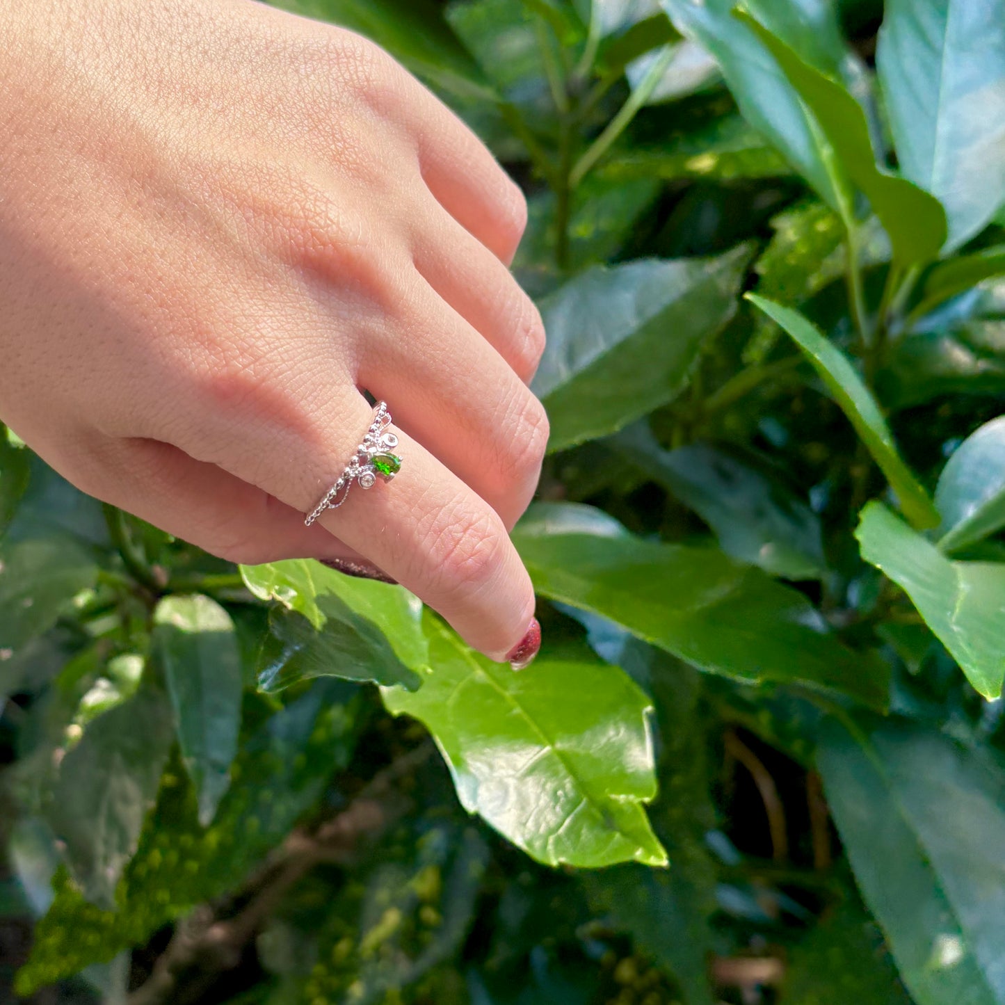 【Biju mam poco】Tiara ring -Chrom Diopsite-