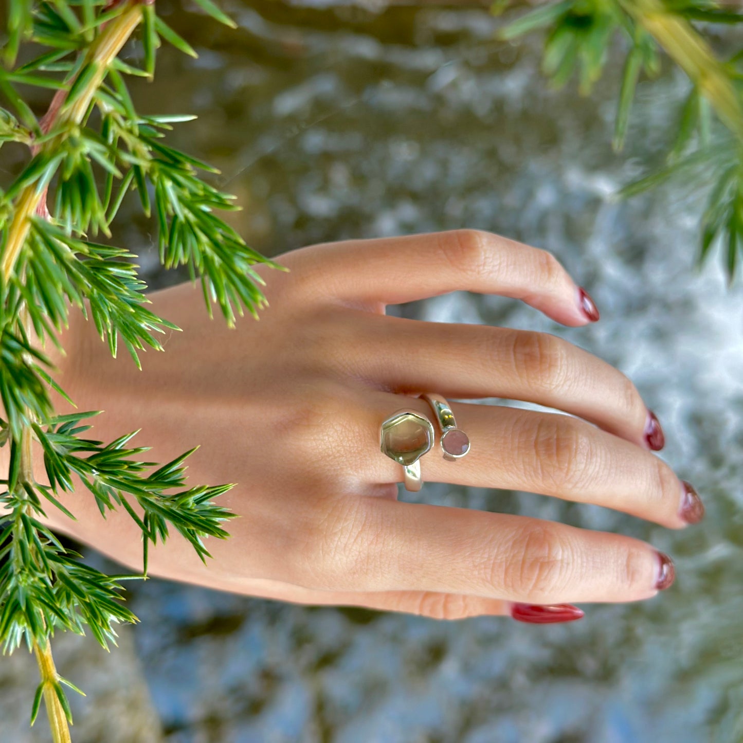 Roughcut 2stone ring