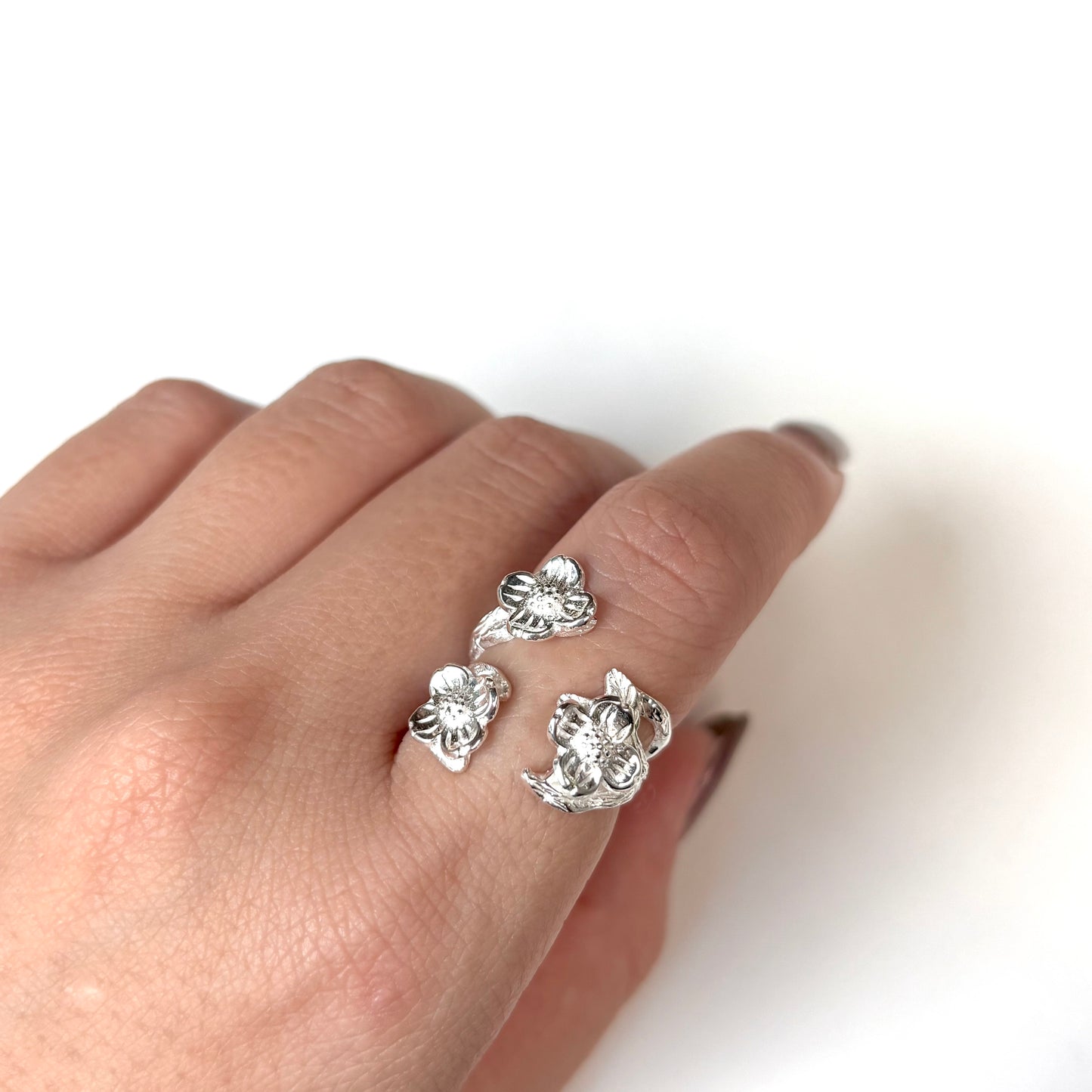 Flower plain ring 23