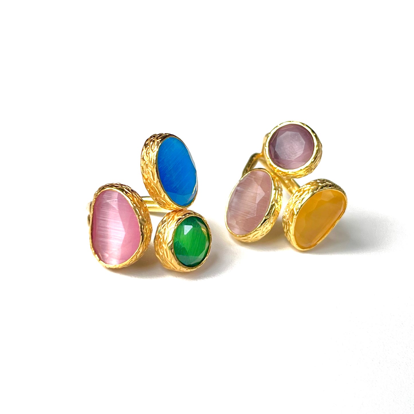 Glass 3stone ring