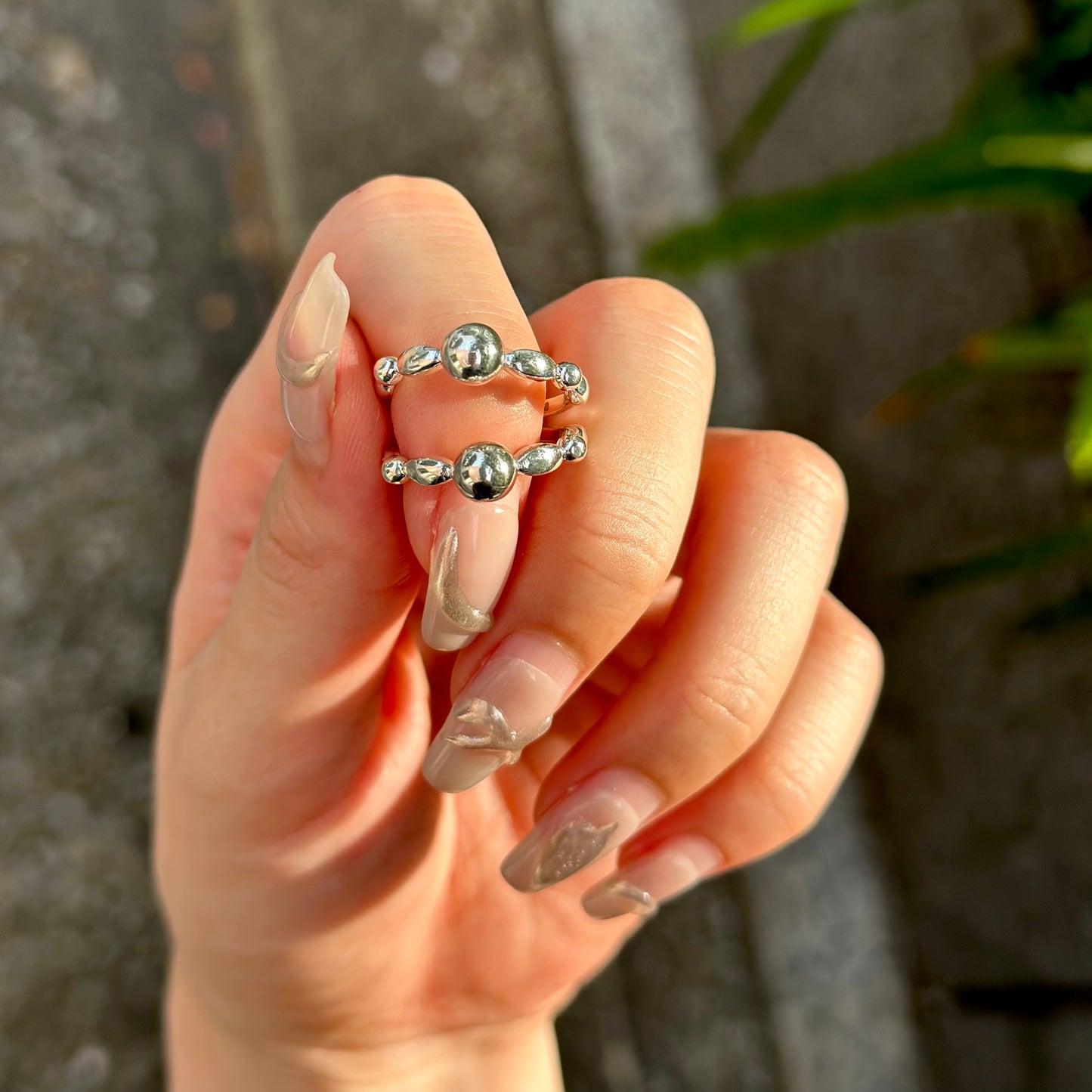 Silver925 ball plain ring 2