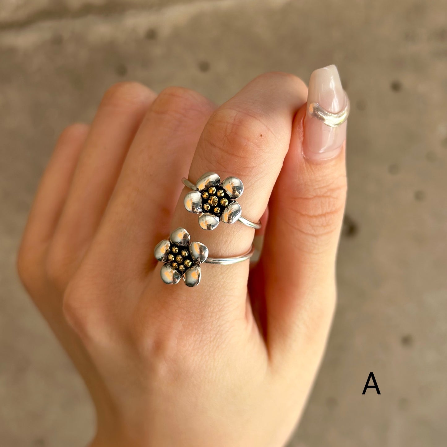 Flower plain ring