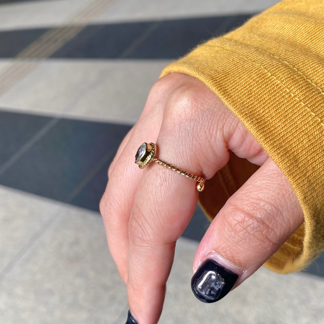 Brass petit ring〈clear〉