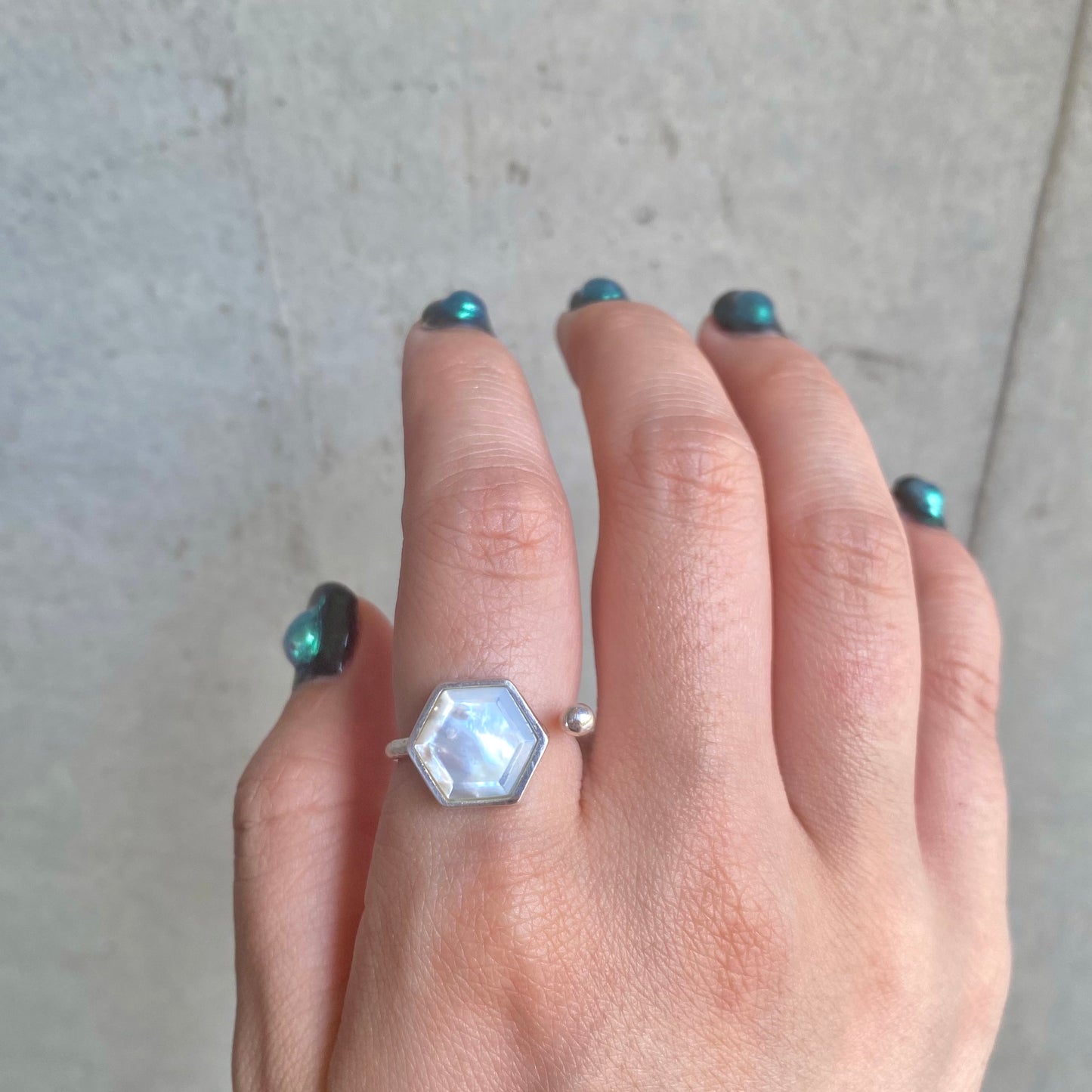 Silver925 Hexagon fork ring