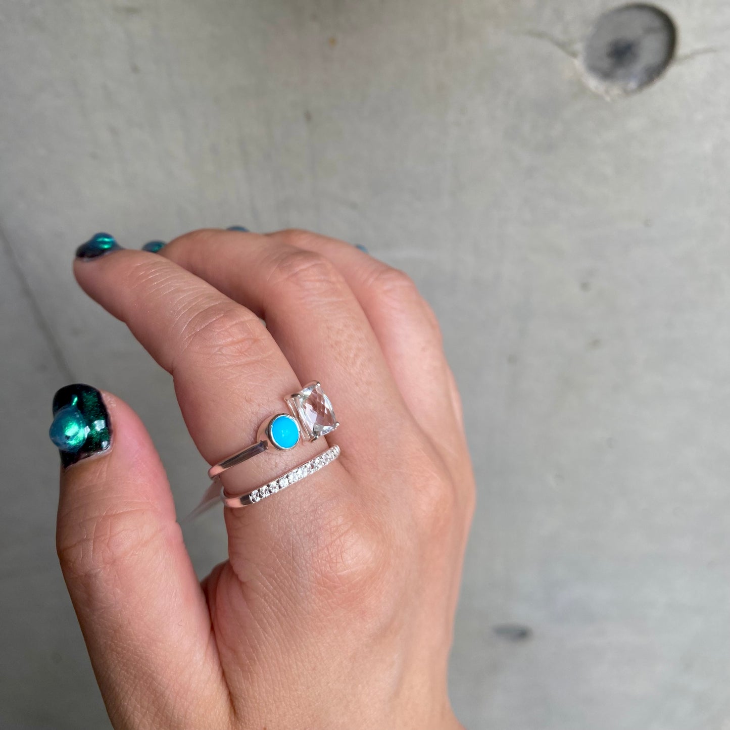 【poco】Turquoise design ring 6