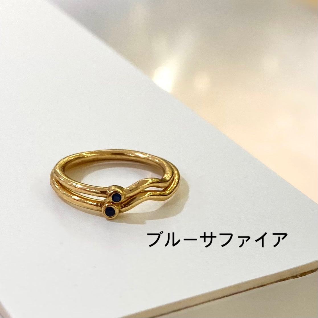 Brass petit wave ring 1