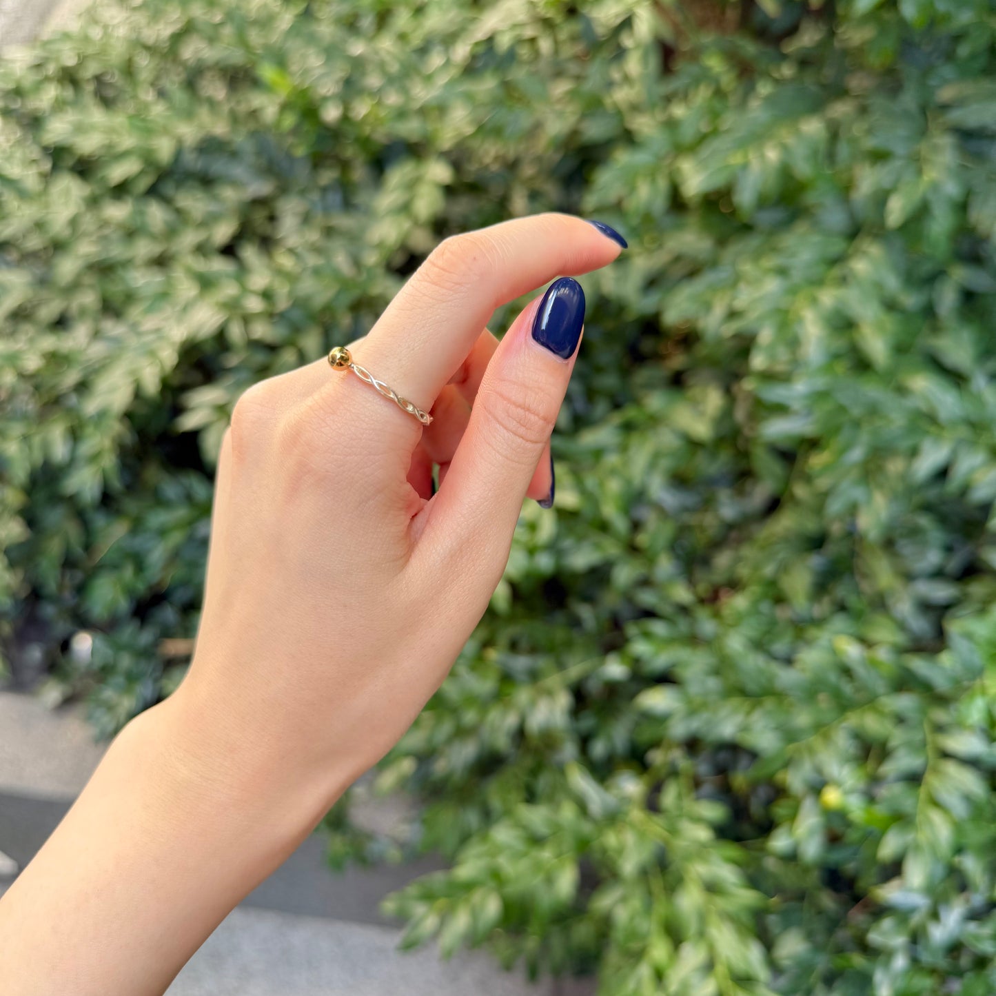 Silver925×Brass plain ring 〈Ball〉13