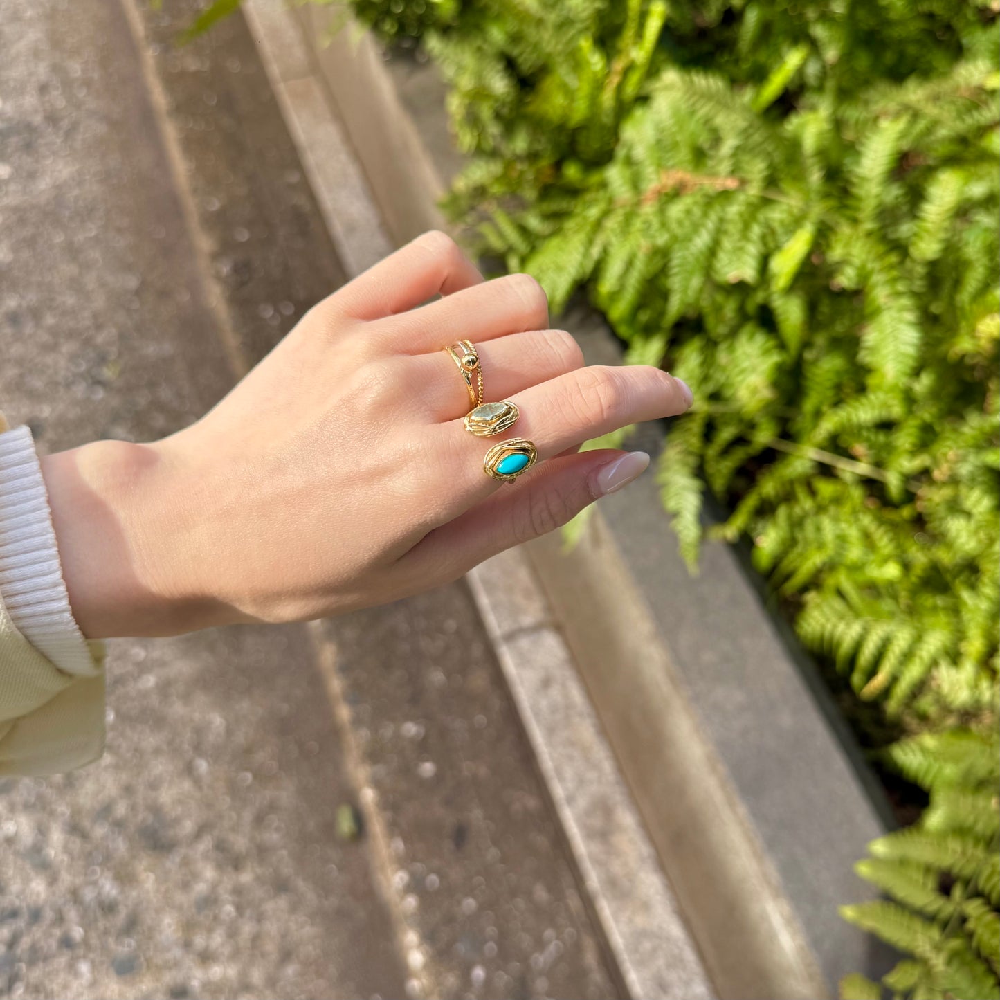 Brass 2stone ring 3